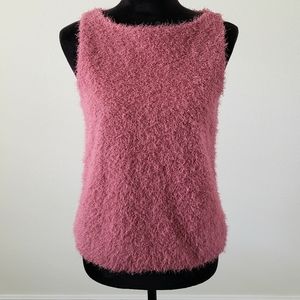 Banana Republic Pink Fuzzy Sweater Tank Top